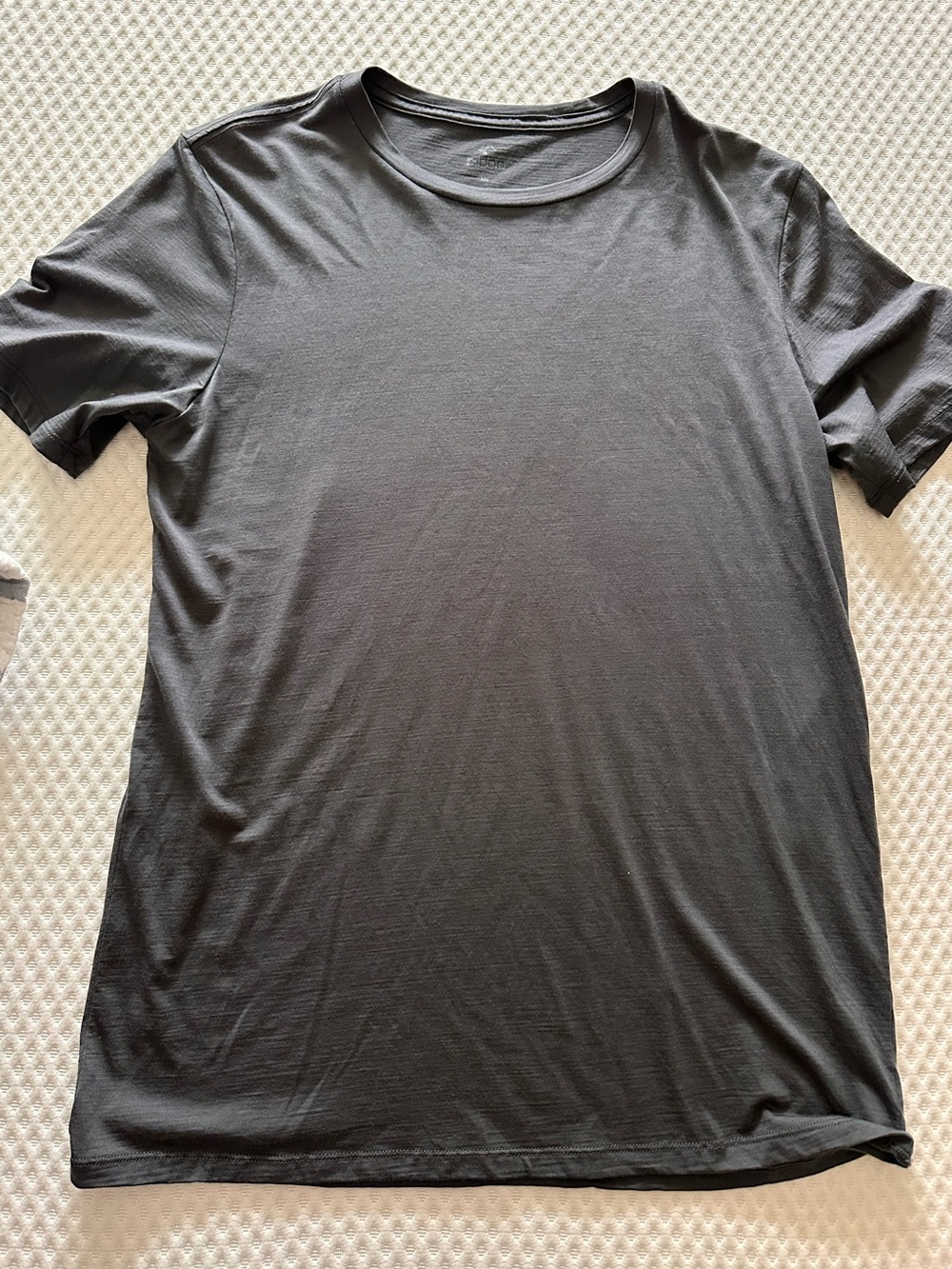 Men's Short Sleeve Crew Neck Merino wool Tee - Charcoal